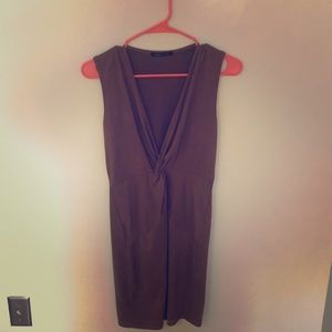Brown suede mini dress